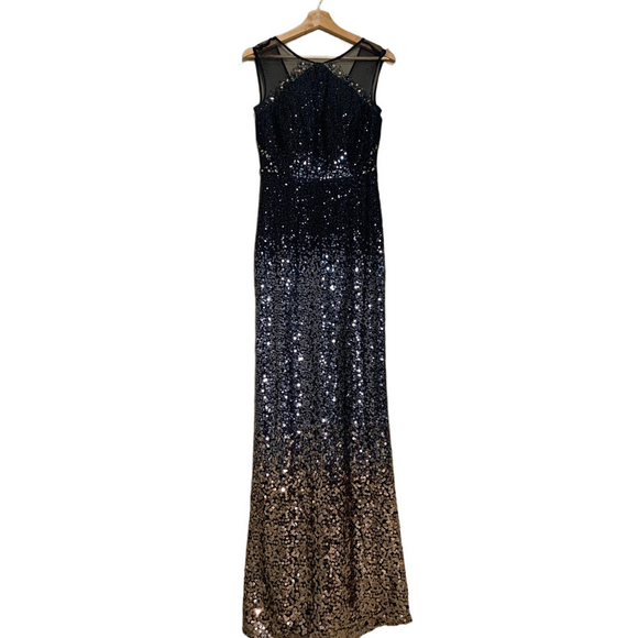 slim fit dress slacks Long Black Sequin Bridesmaid Dresses Mermaid Sleeveless Custom Size / Same As Picture main image 0